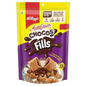 Kellogg's Chocos Fills, Double Chocolaty, Anytime Snack, 3 Grains: Oats, Wheat & Rice, Protein Rich, 0% Maida 160 g