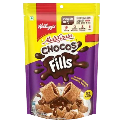 Kellogg's Chocos Fills, Double Chocolaty, Anytime Snack, 3 Grains: Oats, Wheat & Rice, Protein Rich, 0% Maida 160 g