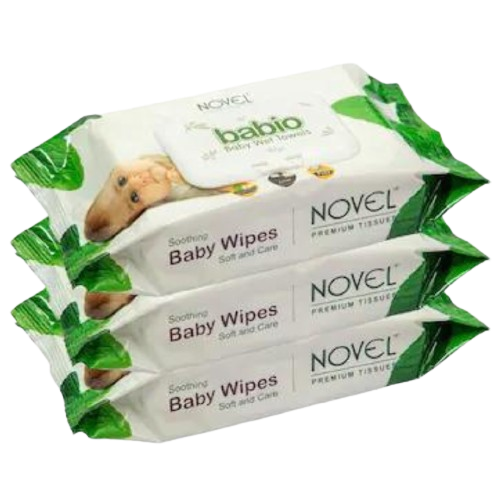 NOVEL Baby Wet Wipes with Alovera extract 80 Sheets with LID