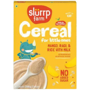 Slurrp Farm Cereal, Ragi, Rice and Mango with Milk, Instant Healthy Food