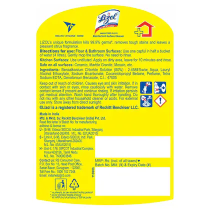 Lizol Citrus Disinfectant Surface Cleaner - Image 7