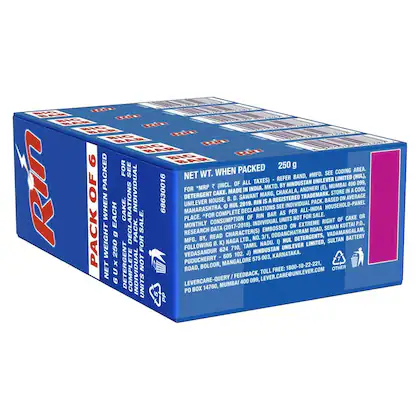 Rin Detergent Bar 250 g (Pack of 4) - Image 6